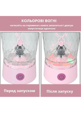 Заряжаемый шейкер 650 мл с LED-подсветкой и контейнером для смеси No Brand (337989683)