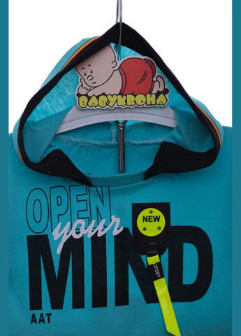 Зеленый летний шорты с футболкой для мальчика трикотажные спорт морская волна 110 см (44844) Beboo