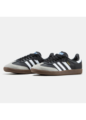 КРОСІВКИ ЖІНОЧІ ADIDAS SAMBA VEGAN BLACK WHITE GREY АДІДАС САМБА No Brand сірі демісезони (368868589)