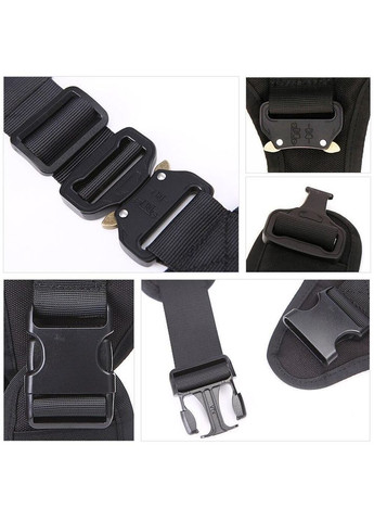 Шлея для собак K9 Long, тактичний жилет з ручкою, 4 металеві фастекси, Чорний L (77-99 см) No Brand (299915643)