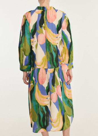 Синее кэжуал платье H&M с абстрактным узором