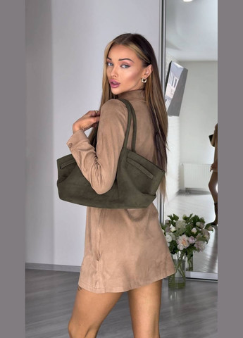 Бежевое праздничный, повседневный, кэжуал женское платье FINO Mode однотонное