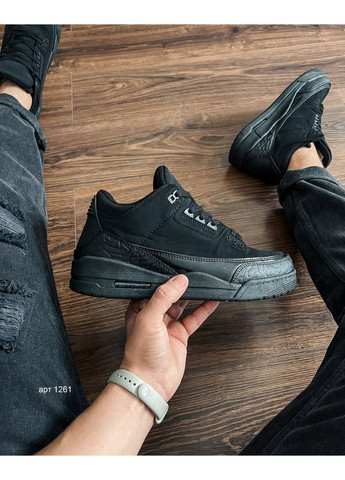 Черные демисезонные кроссовки jordan 3 retro black cat No Brand Jordan Retro 3