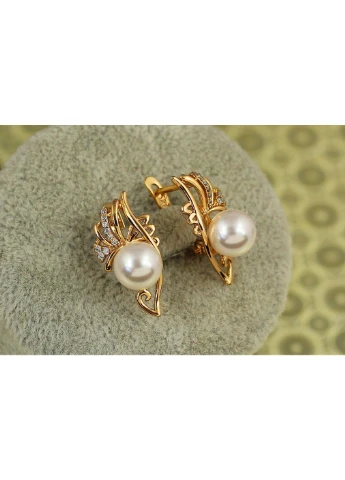 Сережки попуррі з перлиною 2,2 см золотисті love-shopping Xuping Jewelry (354661780)
