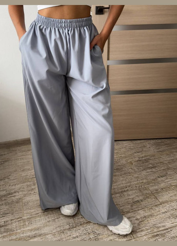 Серые лёгкие штаны карго из софта с высокой посадкой – комфорт и стиль для повседневных образов No Brand 113-1 (315710379)