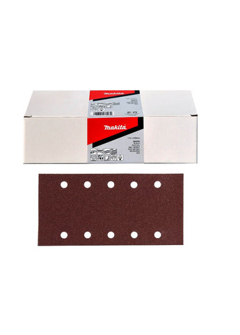 Набор шлифовальной бумаги на липучке P-35760 (115х229 мм, 10 отверстий, К120, 50 шт) шлифбумага шлифлисты (6976) Makita (295033606)