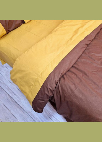 Постельное белье PREMIERE Коричневое/Охра Ранфорс Евро MERISET (306739950)