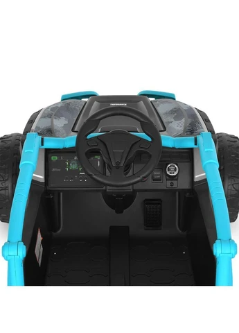 Детский электромобиль Kawasaki JS330EBLR-2-4(24V) на 4 мотора, колеса EVA, кожаное сиденье, Синий No Brand (383038892)