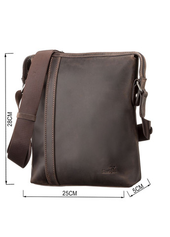 Шкіряна сумка крос боді чоловіча месенджер через плече коричнева 11099 Shvigel (329198652)