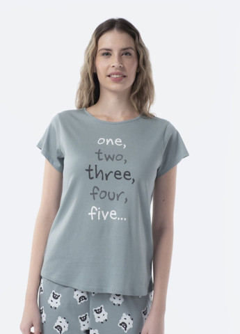 Оливкова всесезон жіноча піжама. бавовна футболка + штани Tex