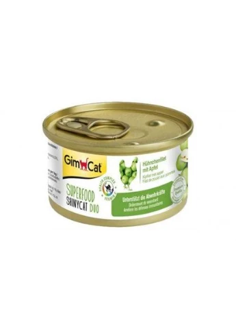 Вологий корм Shiny Cat Superfood для котів, курка та яблуко, 70 г GimCat (322874882)