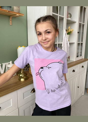 Фіолетова літня футболка для дівчинки (підліткова) hc (h001-6021-001-33-2) No Brand