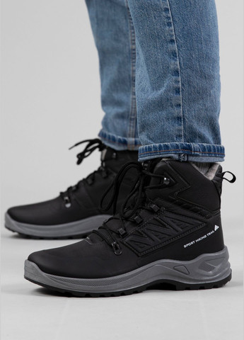 Черные зимние ботинки мужские зимние с мехом черные (365 черные) Paolla