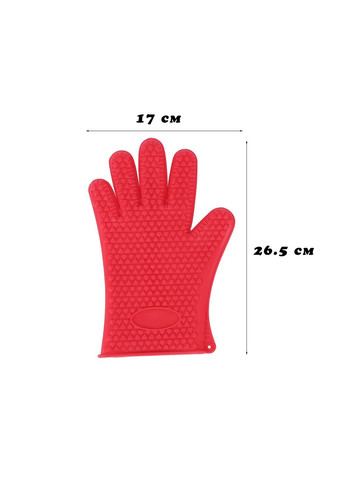 Силіконова рукавичка для кухні кухонна рукавиця прихватка для гарячого рукавиця термостійка 26.5х17 см Kitchen Master (317638720)