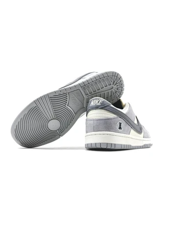 Кеды унисекс DUNK LOW серый с белым. Найк СБ Данк (натуральная кожа). Размер 40 (25,5 см) No Brand белые (402664193)