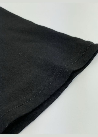 Черная летняя футболка для девочки (бантик) Flamingo