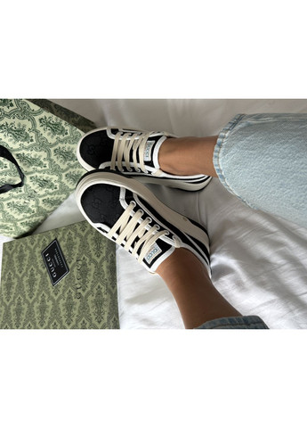 Кросівки жіночі Gucci GG Canvas | Гуччі Канвас чорно-білі No Brand чорно-білі демісезони (366343495)