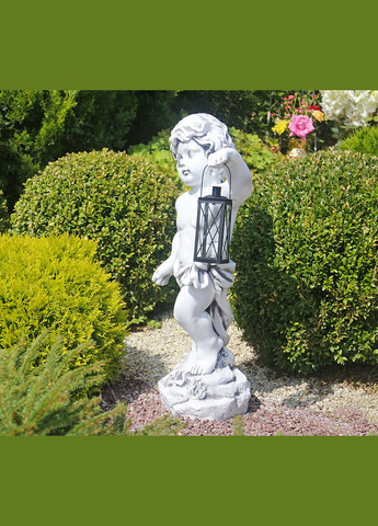 Садова фігура Хлопчик із ліхтарем + LED 81х39х25 см (ССП122081 ) Гранд Презент (284419198)