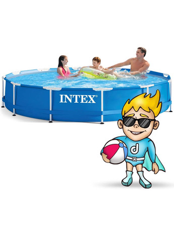 Бассейн каркасный 16в1 28212, 366 x 76 см + пузырьковая машина Intex (329201061)