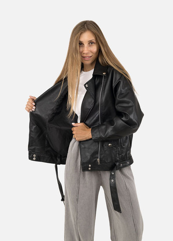 Черная демисезонная женская куртка косуха цвет черный cb-00256288 No Brand