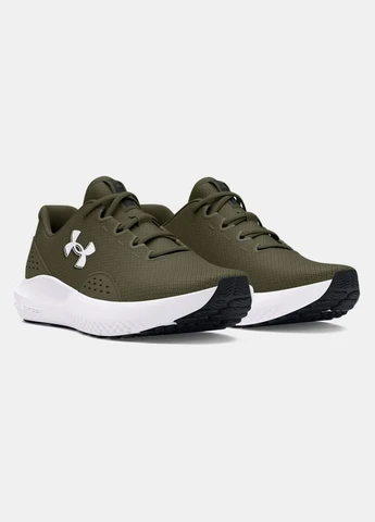 Оливковые (хаки) кроссовки charged surge 4 Under Armour