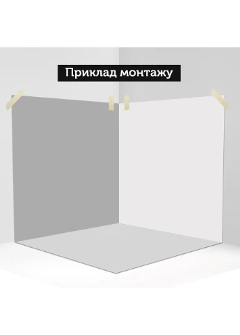 Кутовий вініловий фон 3D, віконна стіна з зеленню, підлога білий мармур і біла рейка, 80×80 см, №58397 PhotoVinyl (354370967)