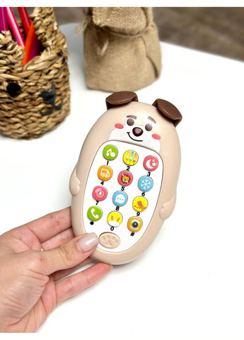 Дитяча розвиваюча іграшка - телефон "Ведмежатко" A626-10 Світло рожевий Metr+ (327797485)