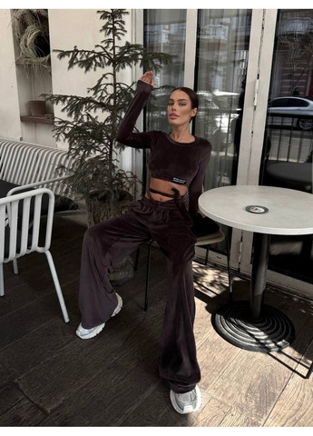 Женский костюм из велюра: топ+палаццо, премиум качество (замеры в описании) DK/DL Мода без кордонів (362188869)