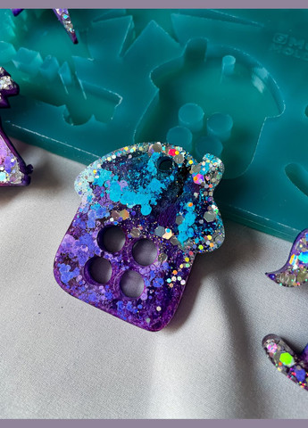 Новогодний набор №3 молд для 10 миниатюрных игрушек из эпоксидной смолы на елку силиконовая форма для смолы No Brand (370566774)