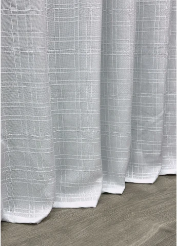 Тюль-штора з льону колір холодний білий 1149т VR-Textil (298123329)