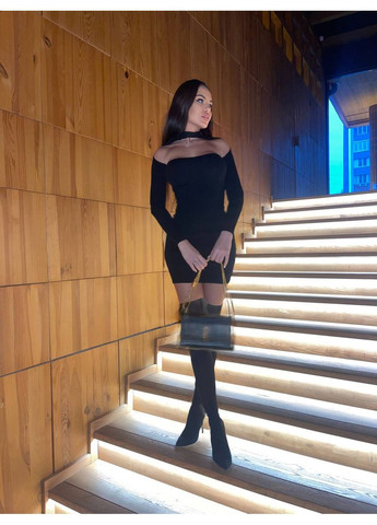 Чорна вечiрня сукня міні чорного кольору 36126 а-силует Fashion однотонна