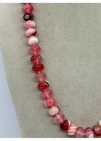 Намисто з агату 10*6 мм 46 см Рожевий No Brand (372468133)