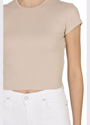 Футболка женская укороченная в рубчик Ozkan - (333829046)