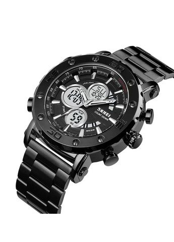 Чоловічий годинник 1636 з браслетом Чорний з білим Skmei (314483583)