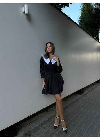 Чорна вечірня, ділова, повсякденний, кежуал жіноча сукня кльош No Brand однотонна