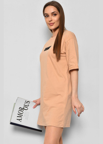Жіноча туніка з тканини лакоста бежевого кольору. Let's Shop (290981371)