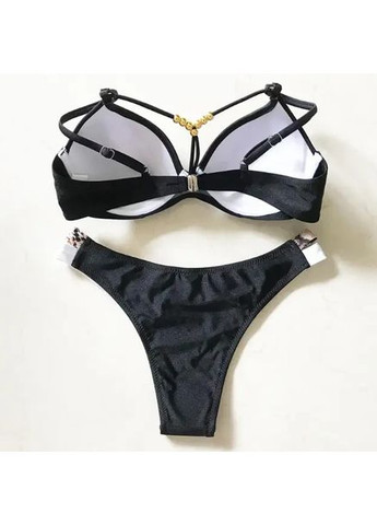 Черный летний красивый раздельный купальник на пушапе с декольте сзади бюстгальтер застегивается на крючок. раздельный купальник бондо China