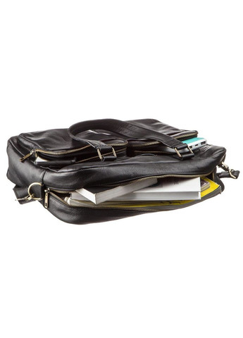 Чоловіча шкіряна ділова сумка-портфель для ноутбука з кишенями чорна (sku_19108) No Brand (330012856)