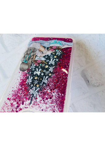 Чохол із плаваючими блискітками на iPhone 13 Рожевий:: Дівчина біля ялинки (принт 139) Creative (362968342)