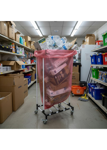 Держатель-стойка пакетов для мусора Treho 240SWS на колесах. Под стандартный пакет 120-240 литров Metaplant (362712254)