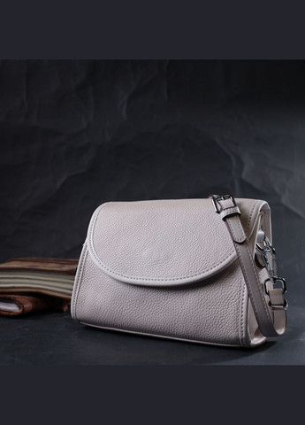 Жіноча шкіряна сумка через плече із напівкруглим клапаном Vintage біла (sku_22258) No Brand (329853159)