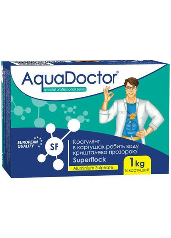 Superflock 1 кг | Коагулирующее средство для бассейна в картушах AquaDoctor (313616266)