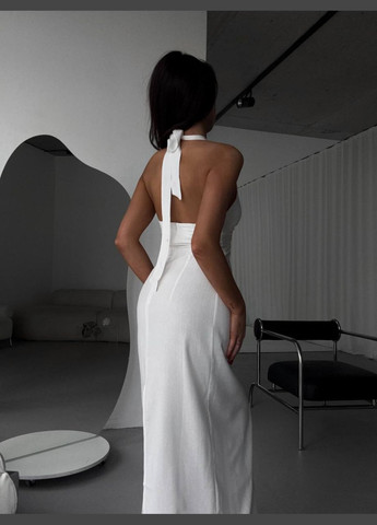 Білий лляна вишукана сукня Fashion