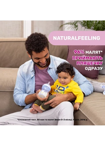 Пляшечка пластик Natural Feeling NEW, 330 мл, 6м+, (81335.20) Chicco (381921004)