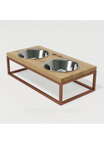Миски на подставке для средних собак и больших кошек Base M (2×0,95 л) BM-422110-GLNT Hollky (365652775)