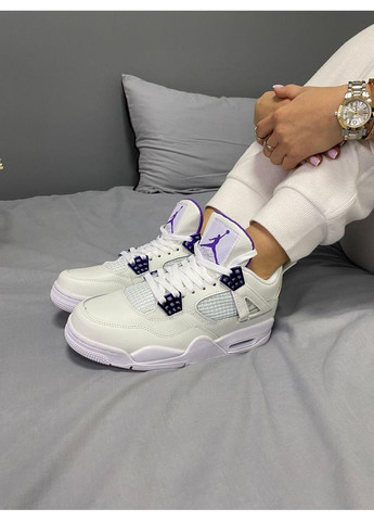 КРОСІВКИ ЖІНОЧІ NIKE AIR JORDAN 4 RETRO METALLIC PURPLE НАЙК АІР ДЖОРДАН No Brand білі демісезони (367168621)