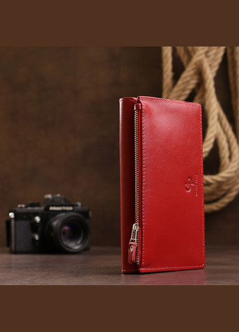 Жіночий гаманець із натуральної шкіри з монетницею 11550 Червоний Grande Pelle (306882092)