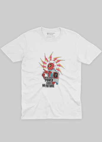 Біла демісезонна футболка для хлопчика з принтом супергероя - людина-павук (ts001-1-whi-006-014-018-b) Modno