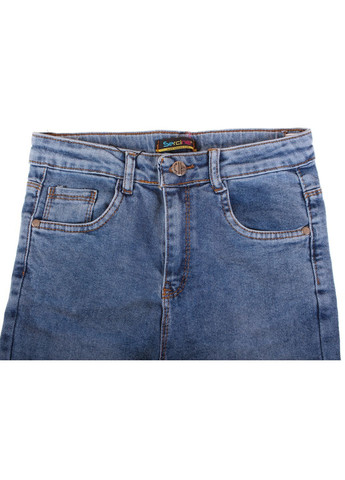 Голубые демисезонные брюки джинсовые 57994 Sercino