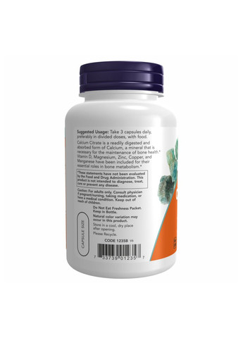 Calcium Citrate - 120 vcaps Now Foods (392265921)